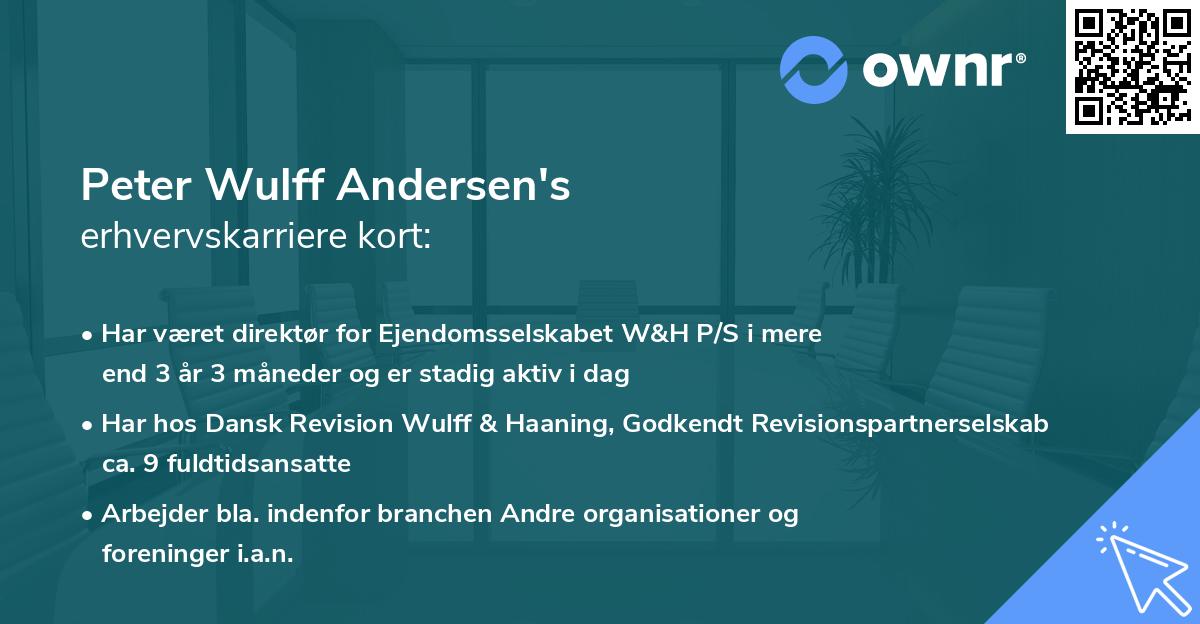 Peter Wulff Andersen's erhvervskarriere kort