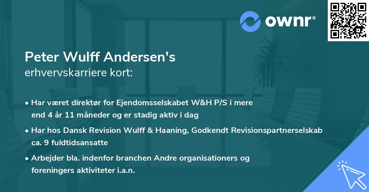 Peter Wulff Andersen's erhvervskarriere kort