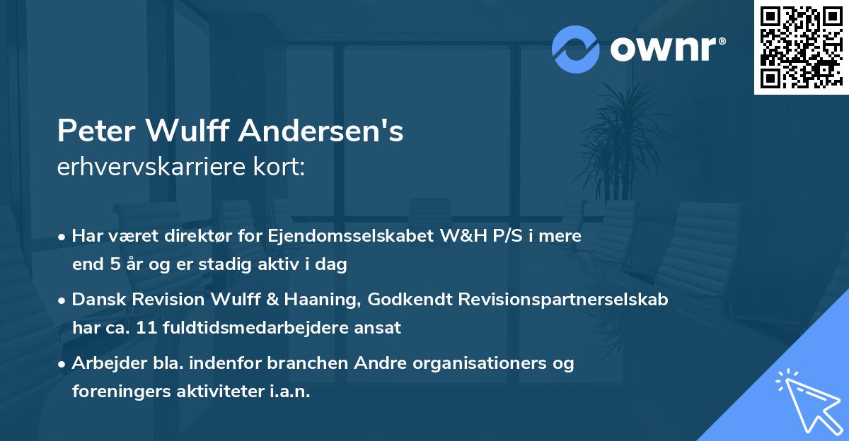 Peter Wulff Andersen's erhvervskarriere kort