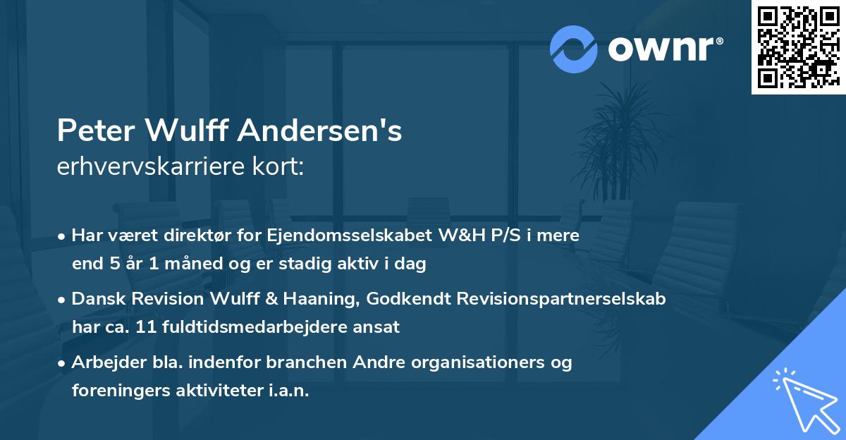 Peter Wulff Andersen's erhvervskarriere kort
