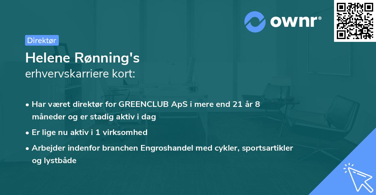 Helene Rønning's erhvervskarriere kort