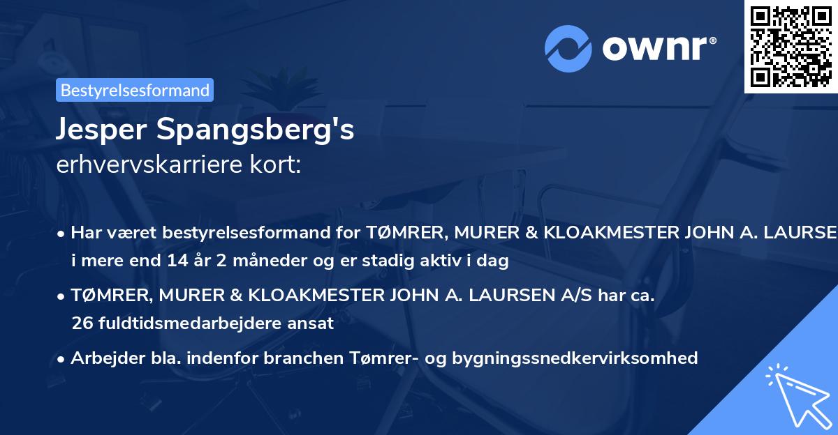 Jesper Spangsberg's erhvervskarriere kort