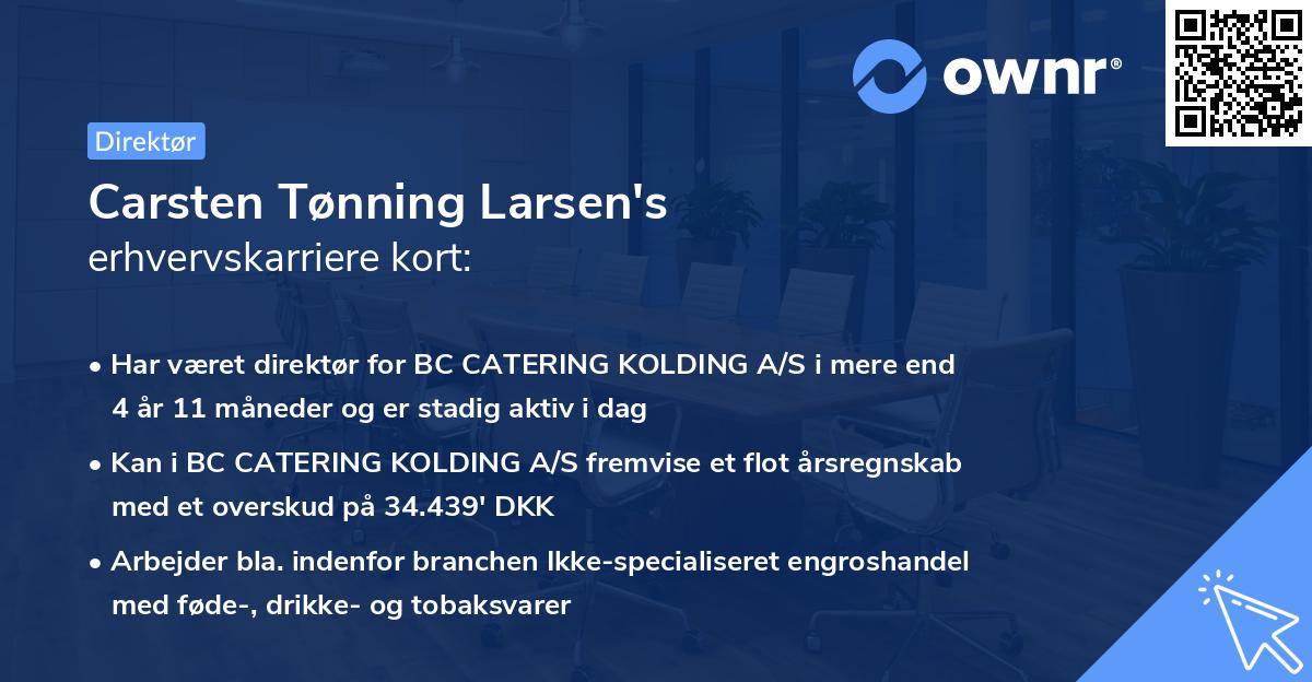 Carsten Tønning Larsen's erhvervskarriere kort