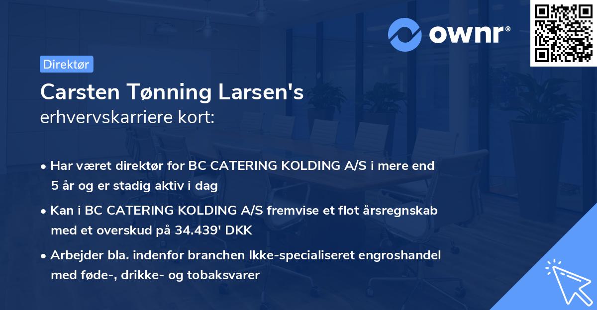 Carsten Tønning Larsen's erhvervskarriere kort