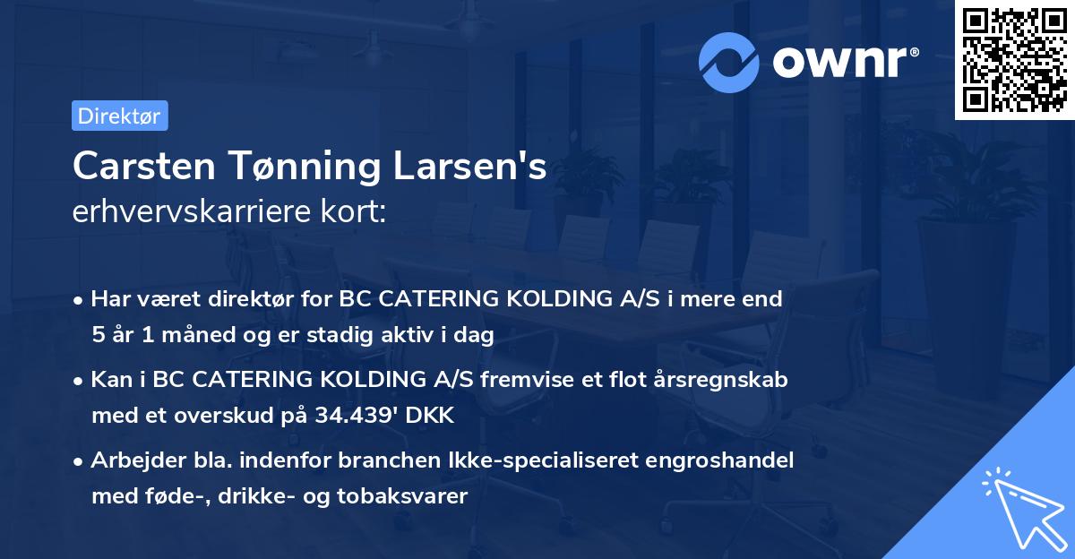 Carsten Tønning Larsen's erhvervskarriere kort