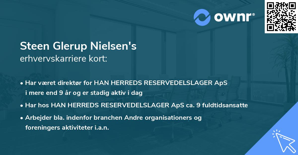 Steen Glerup Nielsen's erhvervskarriere kort