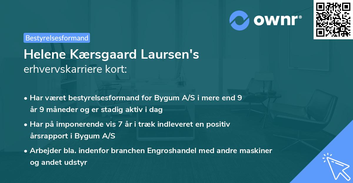 Helene Kærsgaard Laursen's erhvervskarriere kort