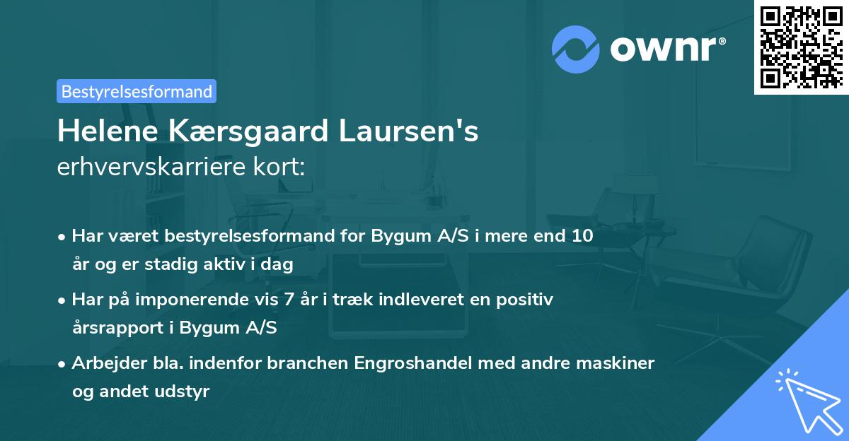 Helene Kærsgaard Laursen's erhvervskarriere kort