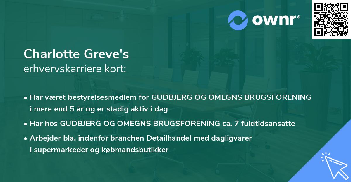 Charlotte Greve's erhvervskarriere kort