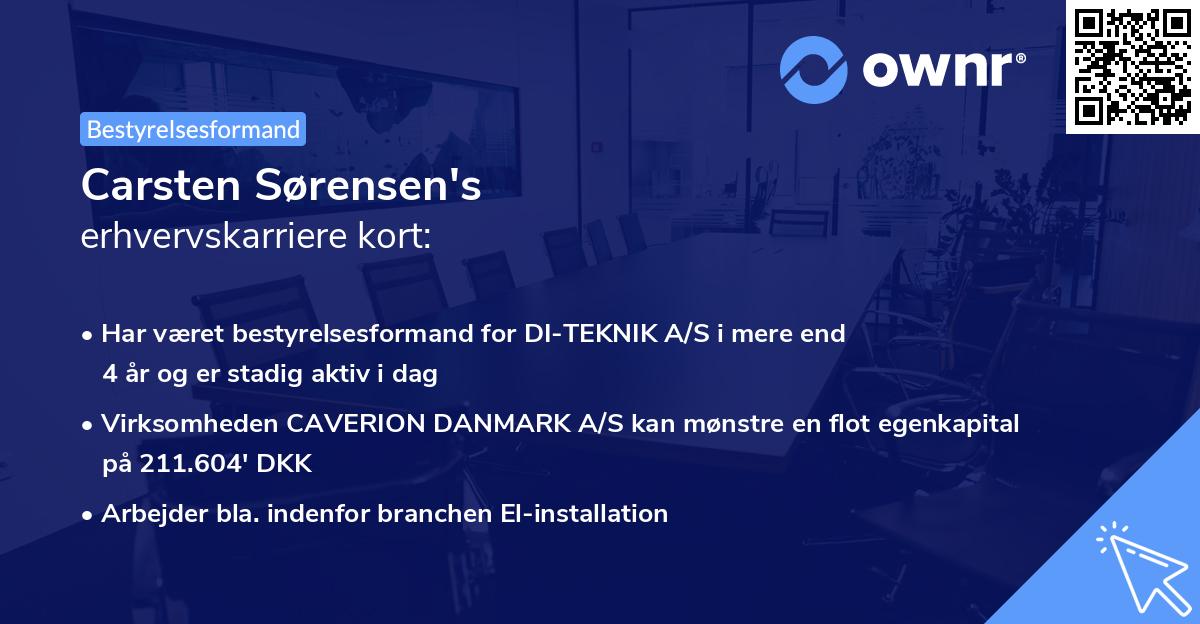 Carsten Sørensen's erhvervskarriere kort