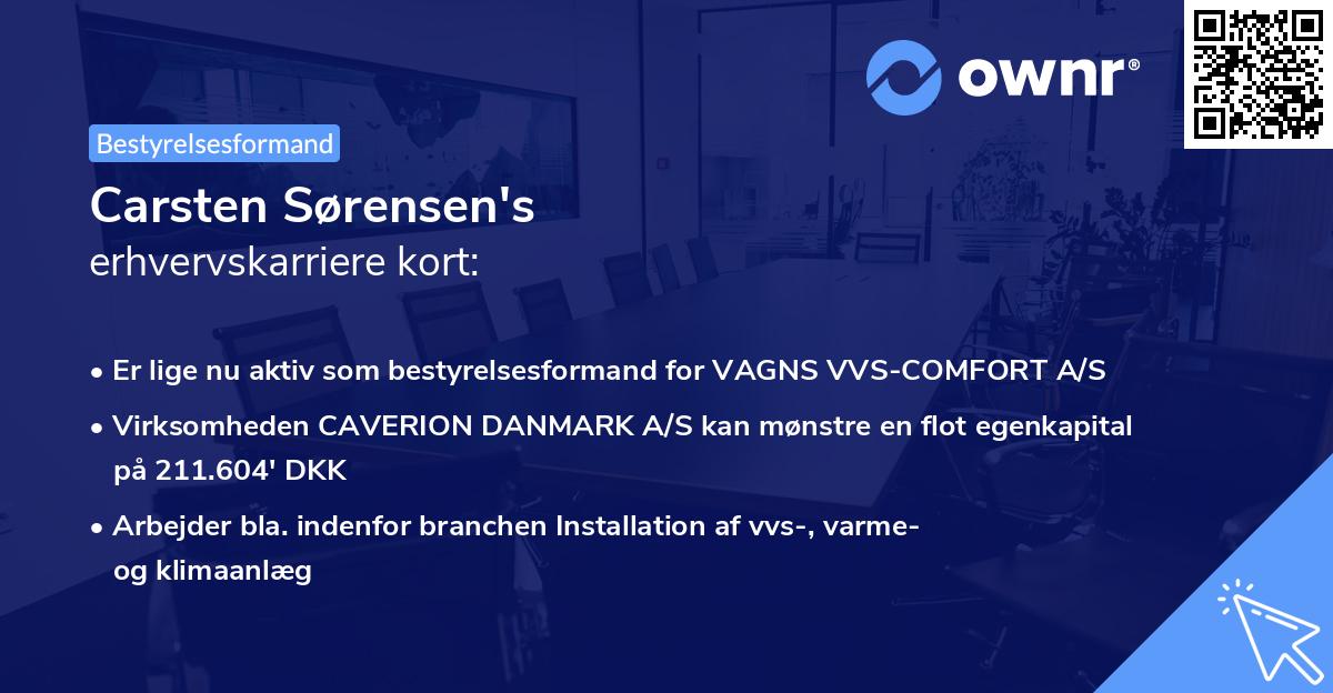 Carsten Sørensen's erhvervskarriere kort