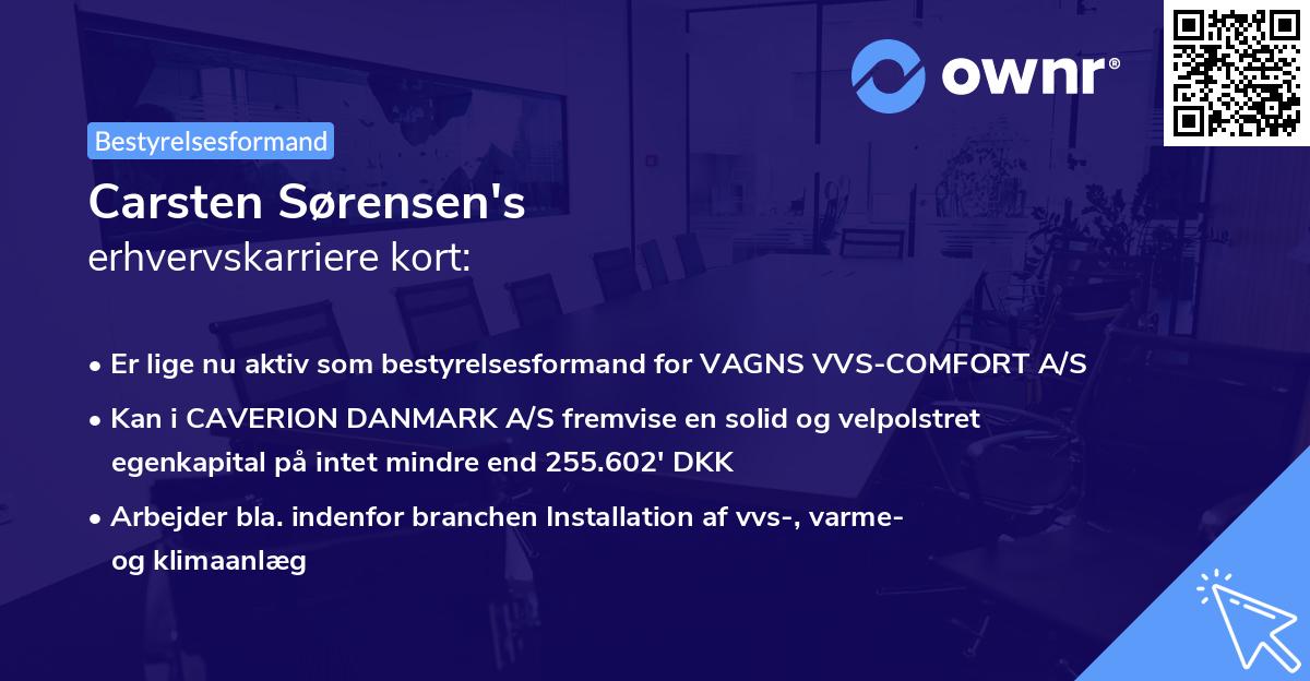 Carsten Sørensen's erhvervskarriere kort