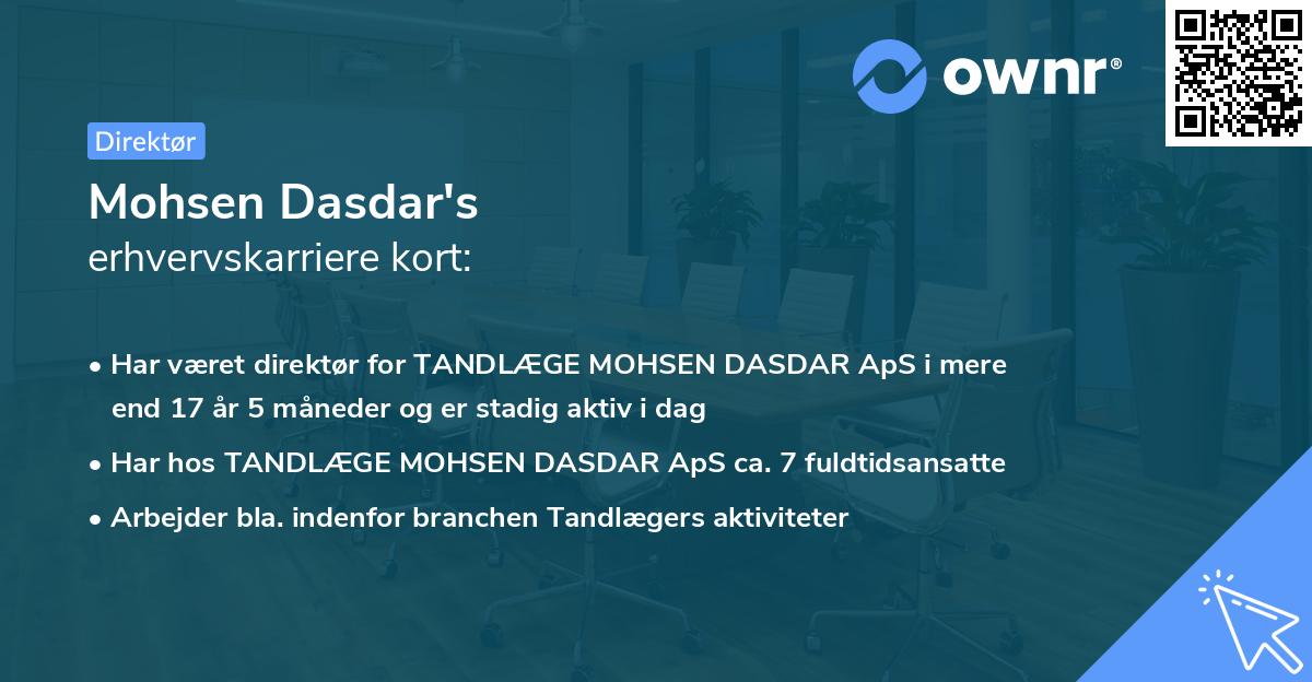 Mohsen Dasdar's erhvervskarriere kort