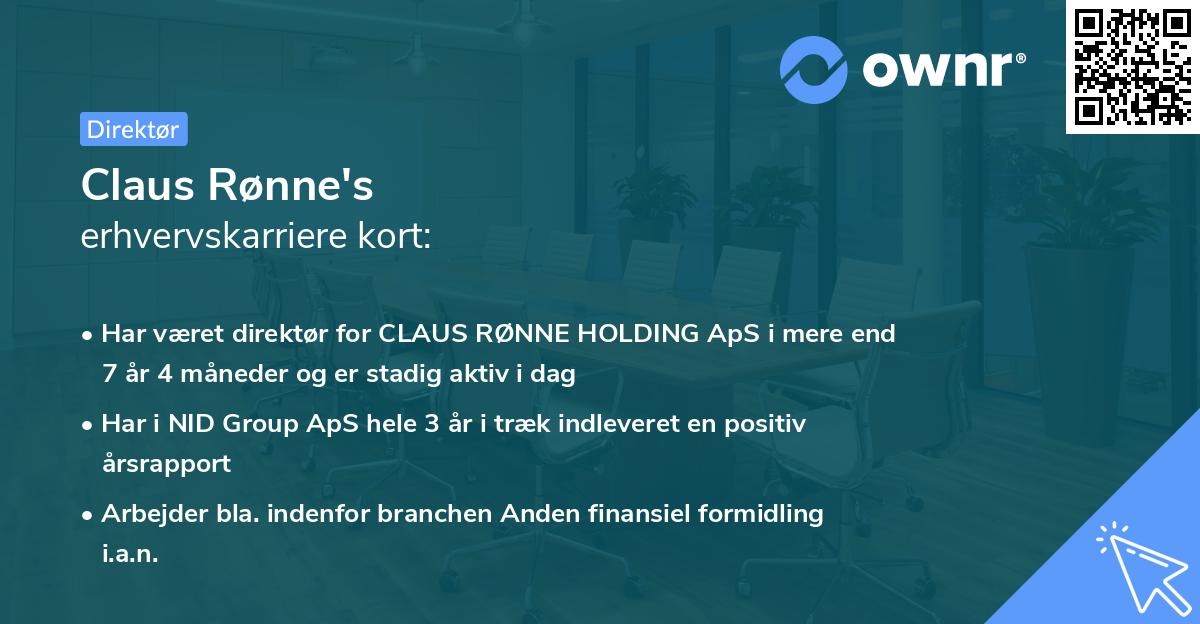 Claus Rønne's erhvervskarriere kort