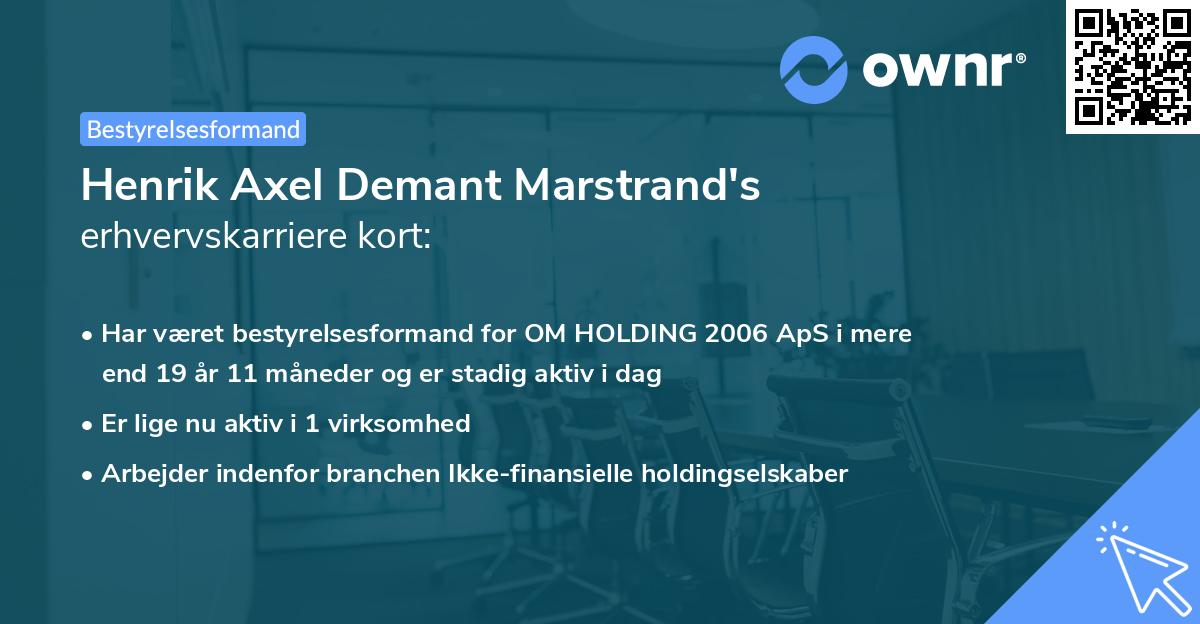 Henrik Axel Demant Marstrand's erhvervskarriere kort