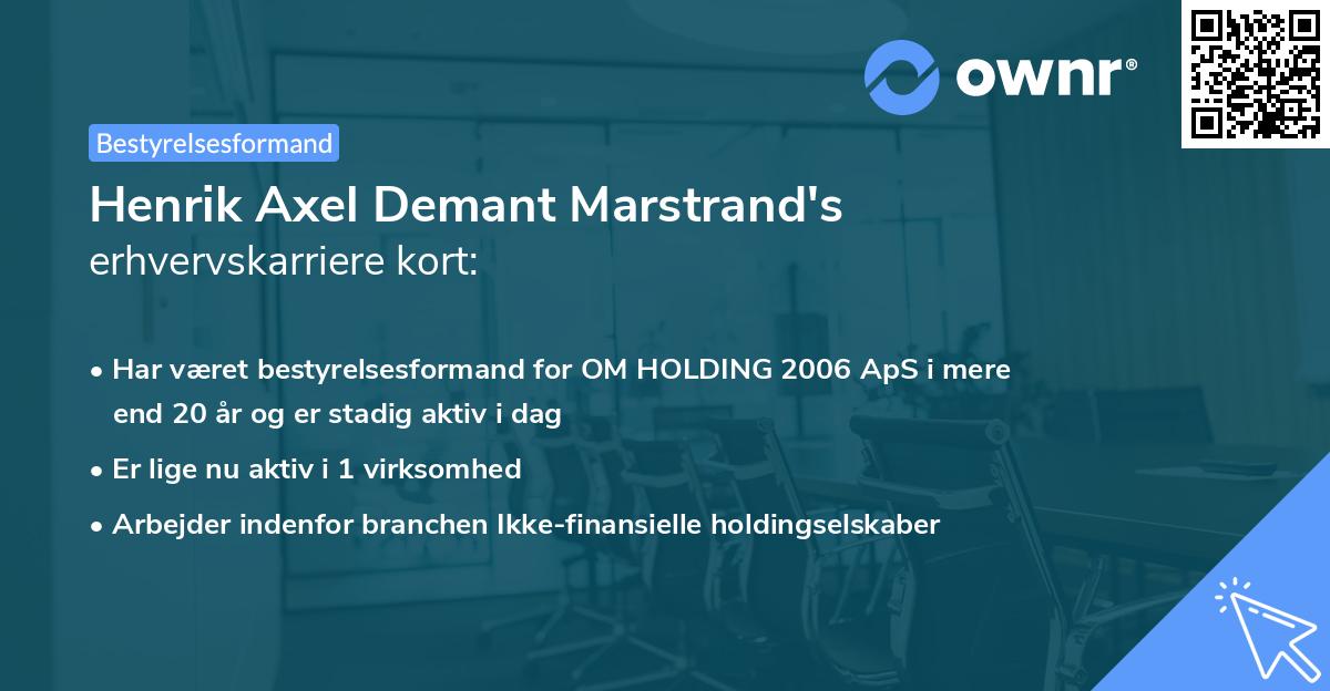Henrik Axel Demant Marstrand's erhvervskarriere kort