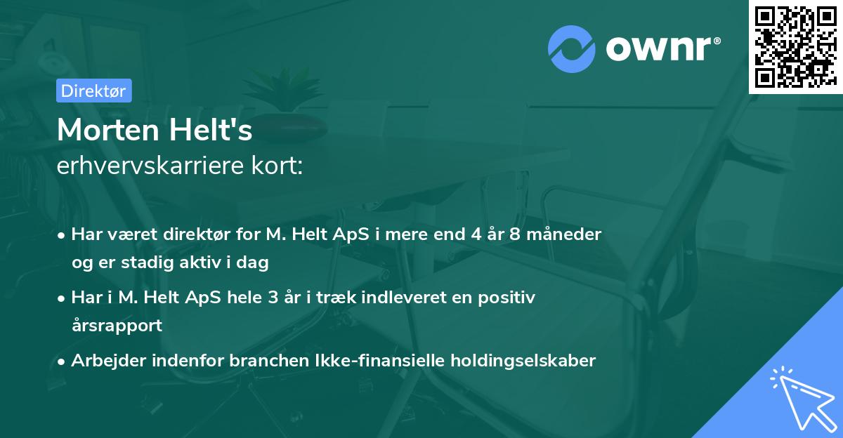 Morten Helt's erhvervskarriere kort