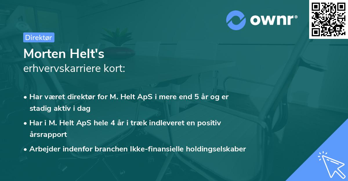 Morten Helt's erhvervskarriere kort