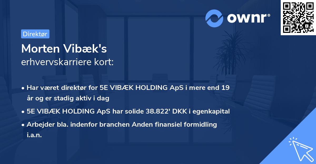 Morten Vibæk's erhvervskarriere kort