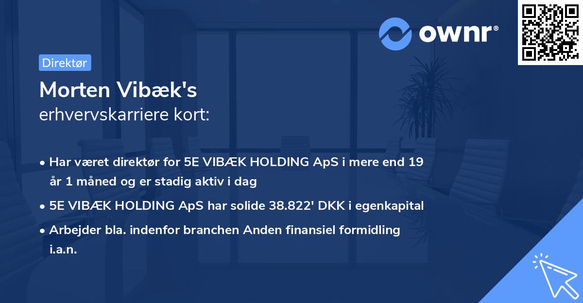 Morten Vibæk's erhvervskarriere kort