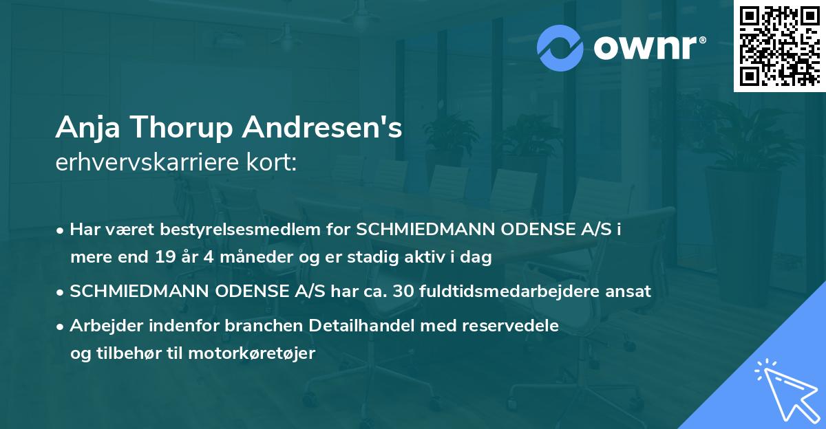 Anja Thorup Andresen's erhvervskarriere kort