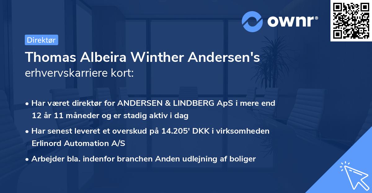 Thomas Albeira Winther Andersen's erhvervskarriere kort