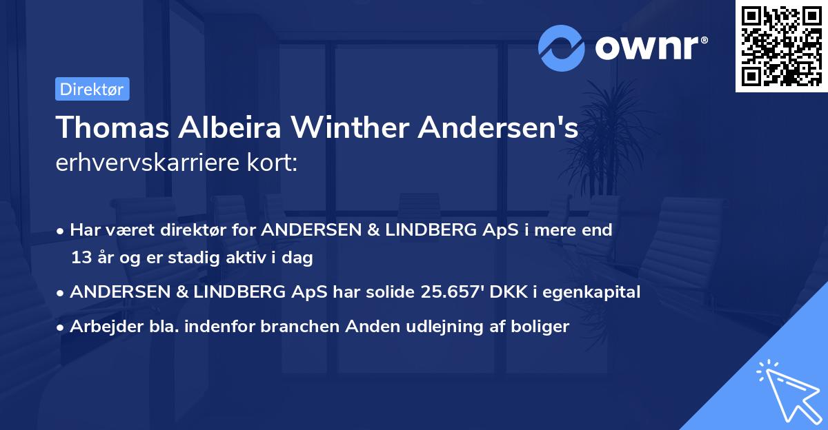 Thomas Albeira Winther Andersen's erhvervskarriere kort