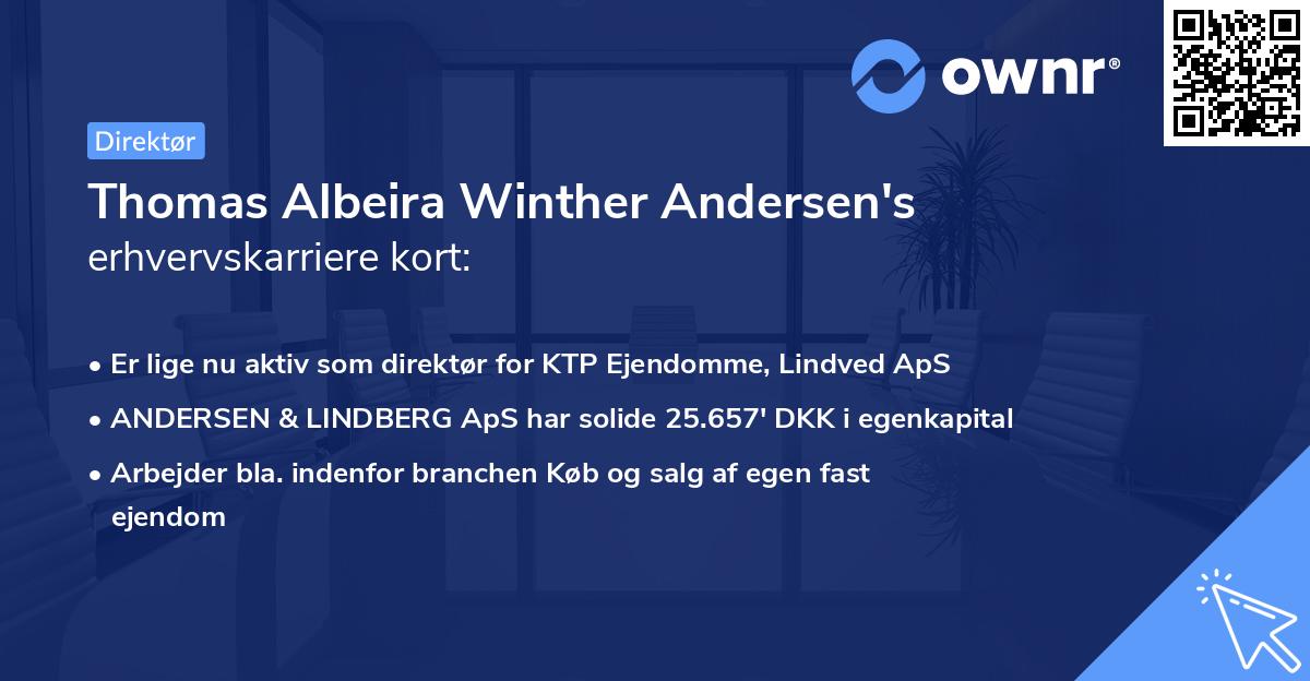 Thomas Albeira Winther Andersen's erhvervskarriere kort