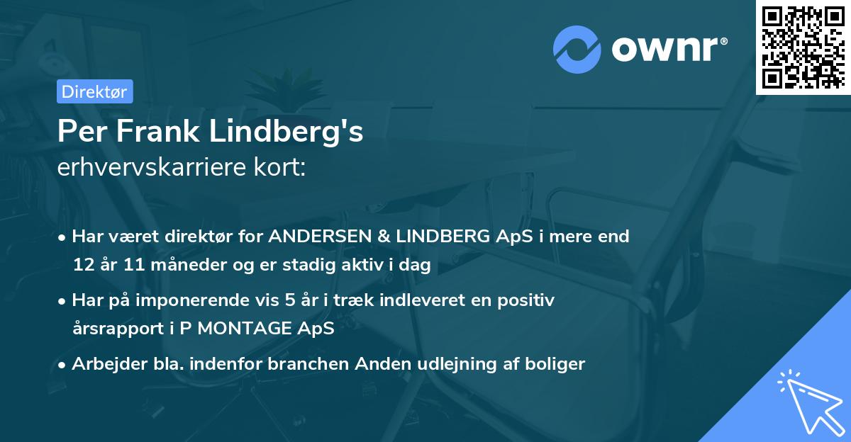 Per Frank Lindberg's erhvervskarriere kort