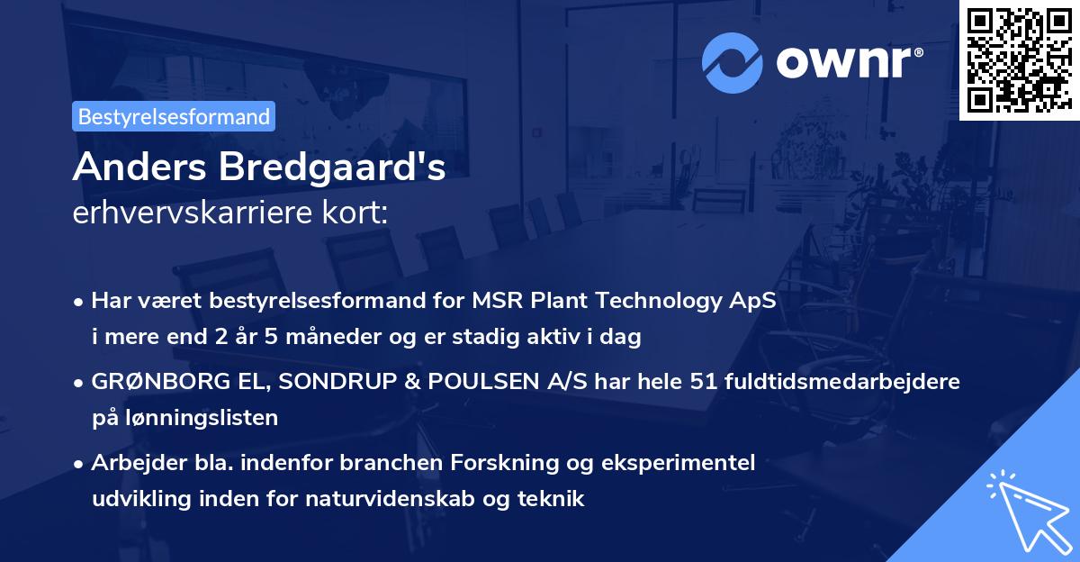 Anders Bredgaard's erhvervskarriere kort