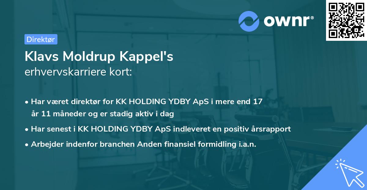Klavs Moldrup Kappel's erhvervskarriere kort
