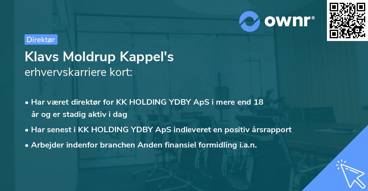 Klavs Moldrup Kappel's erhvervskarriere kort