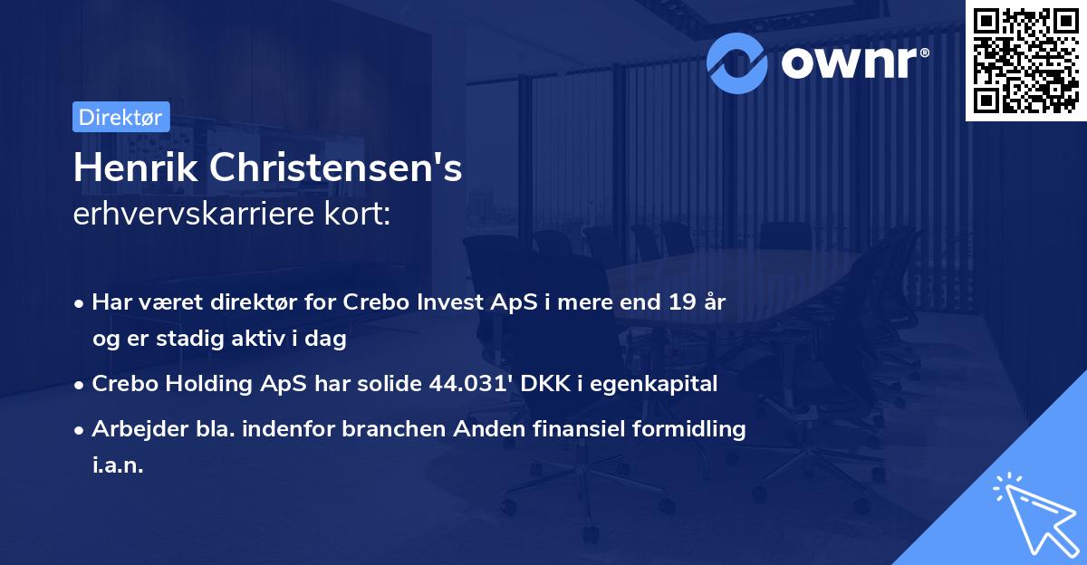 Henrik Christensen's erhvervskarriere kort