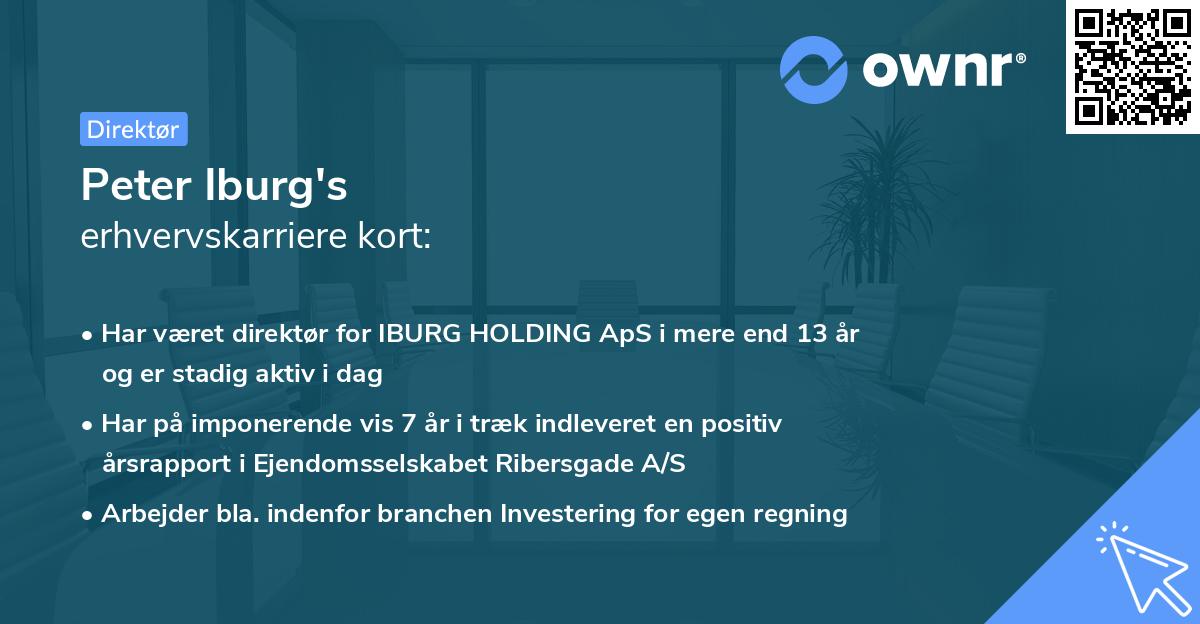 Peter Iburg's erhvervskarriere kort