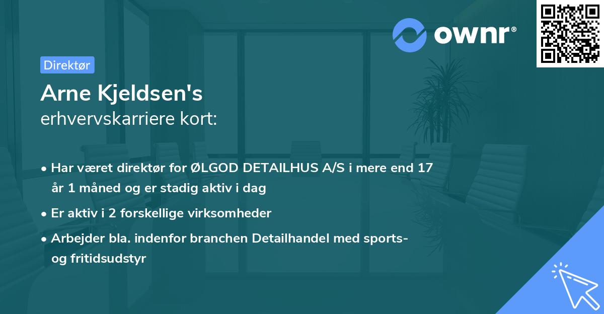 Arne Kjeldsen's erhvervskarriere kort