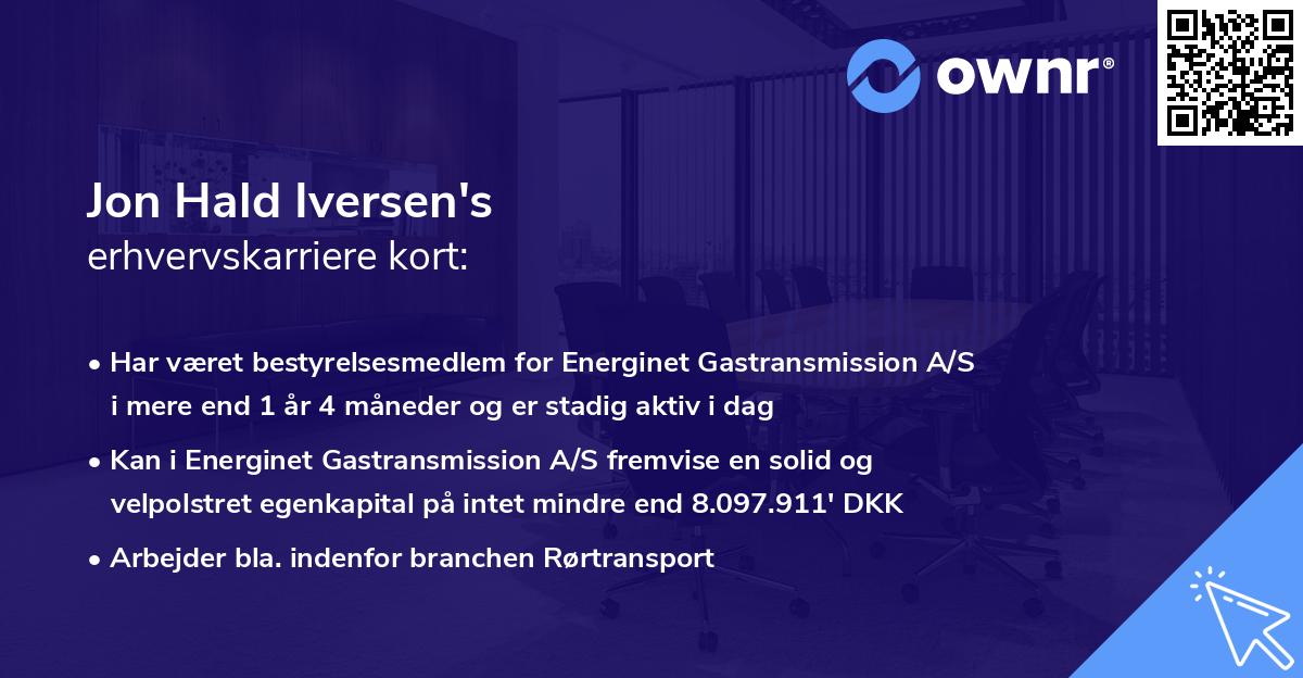 Jon Hald Iversen's erhvervskarriere kort