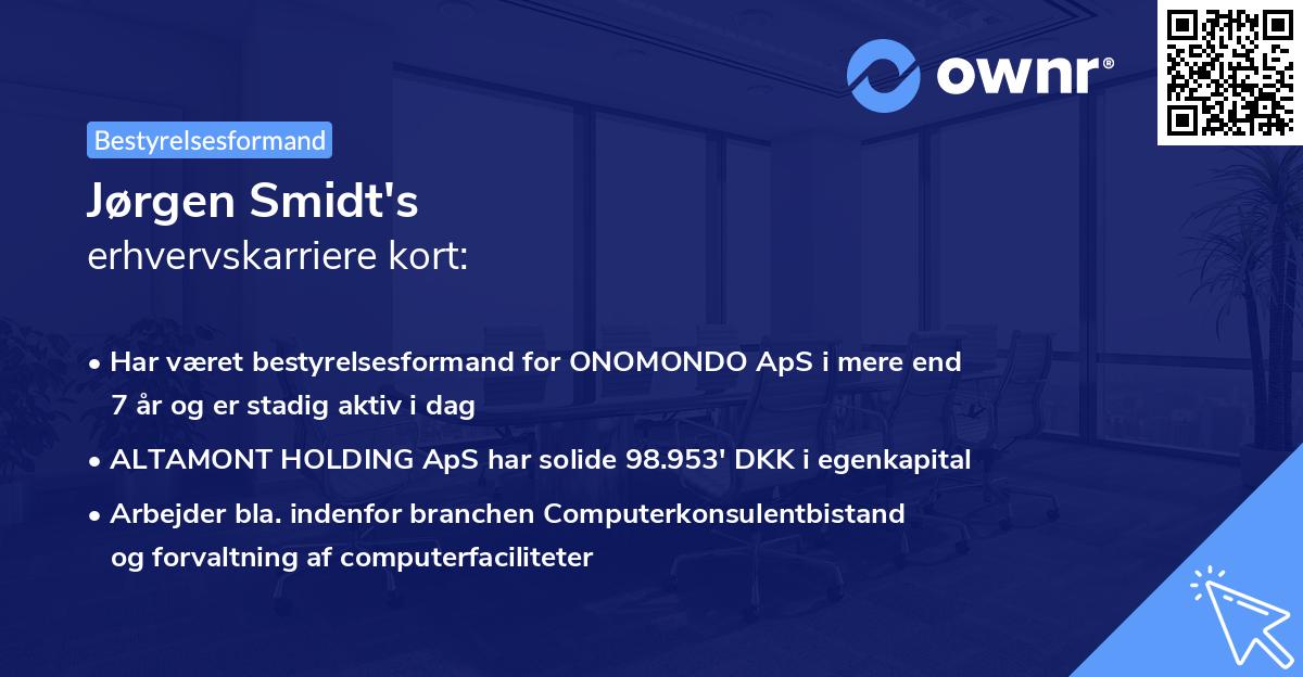 Jørgen Smidt's erhvervskarriere kort