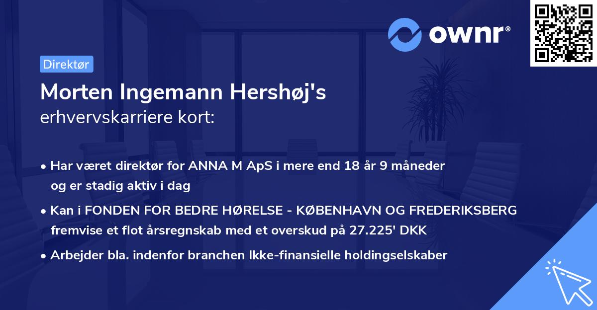 Morten Ingemann Hershøj's erhvervskarriere kort