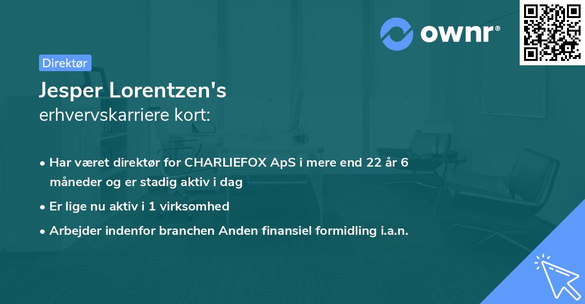 Jesper Lorentzen's erhvervskarriere kort