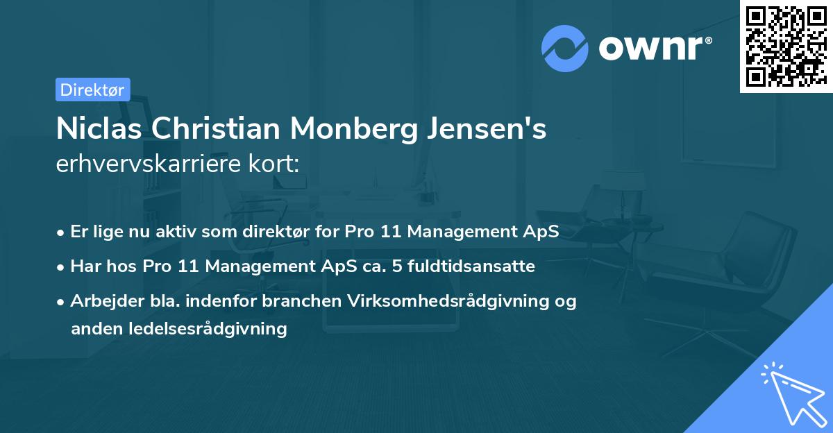Niclas Christian Monberg Jensen's erhvervskarriere kort