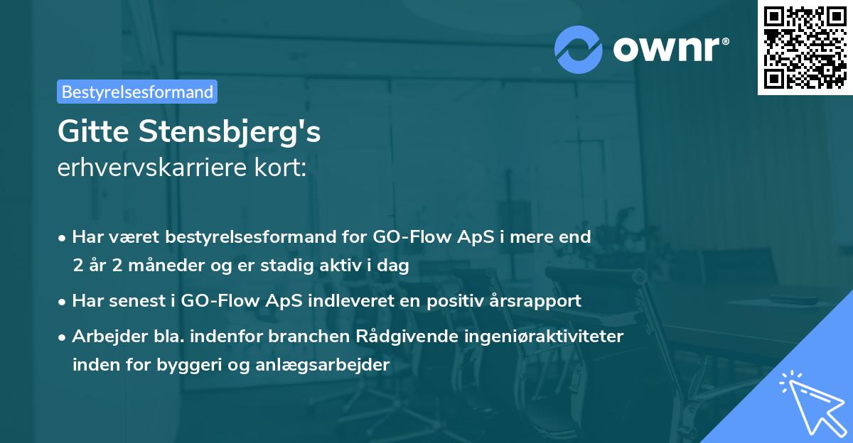 Gitte Stensbjerg's erhvervskarriere kort