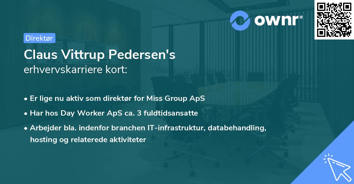 Claus Vittrup Pedersen's erhvervskarriere kort