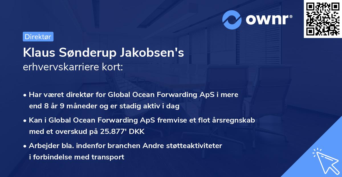 Klaus Sønderup Jakobsen's erhvervskarriere kort