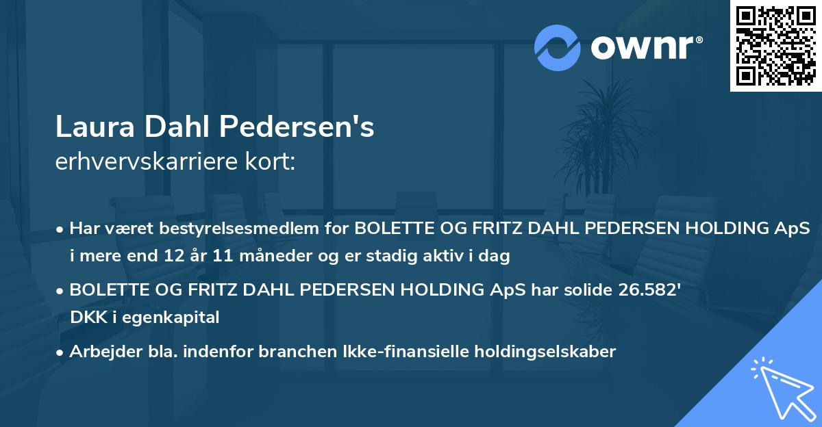 Laura Dahl Pedersen's erhvervskarriere kort