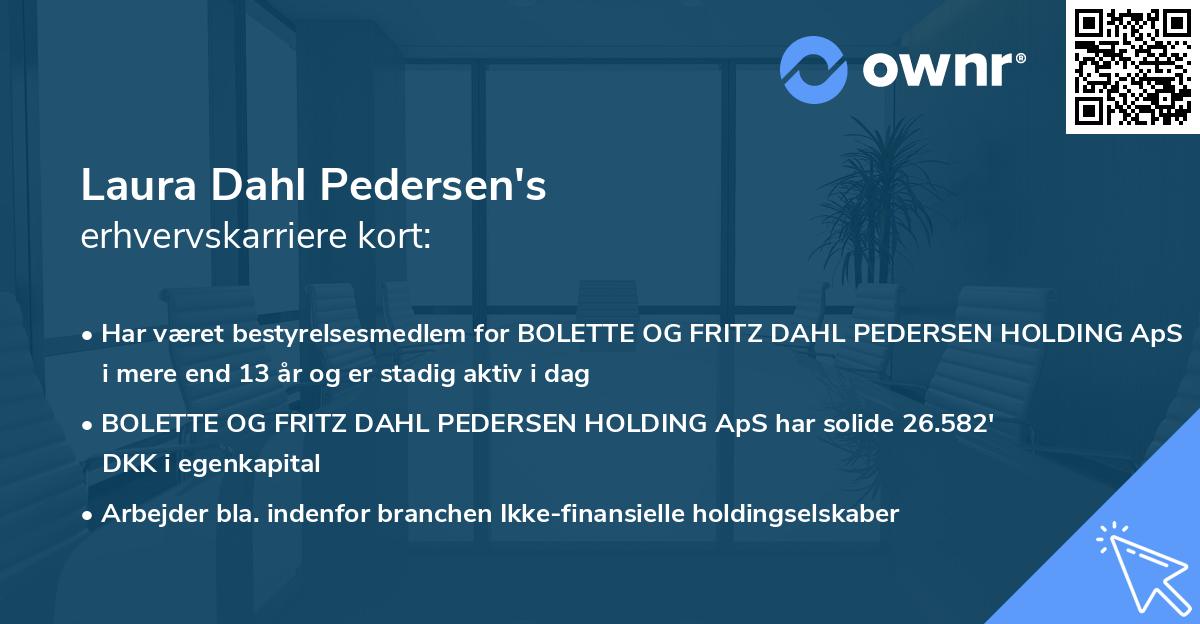 Laura Dahl Pedersen's erhvervskarriere kort