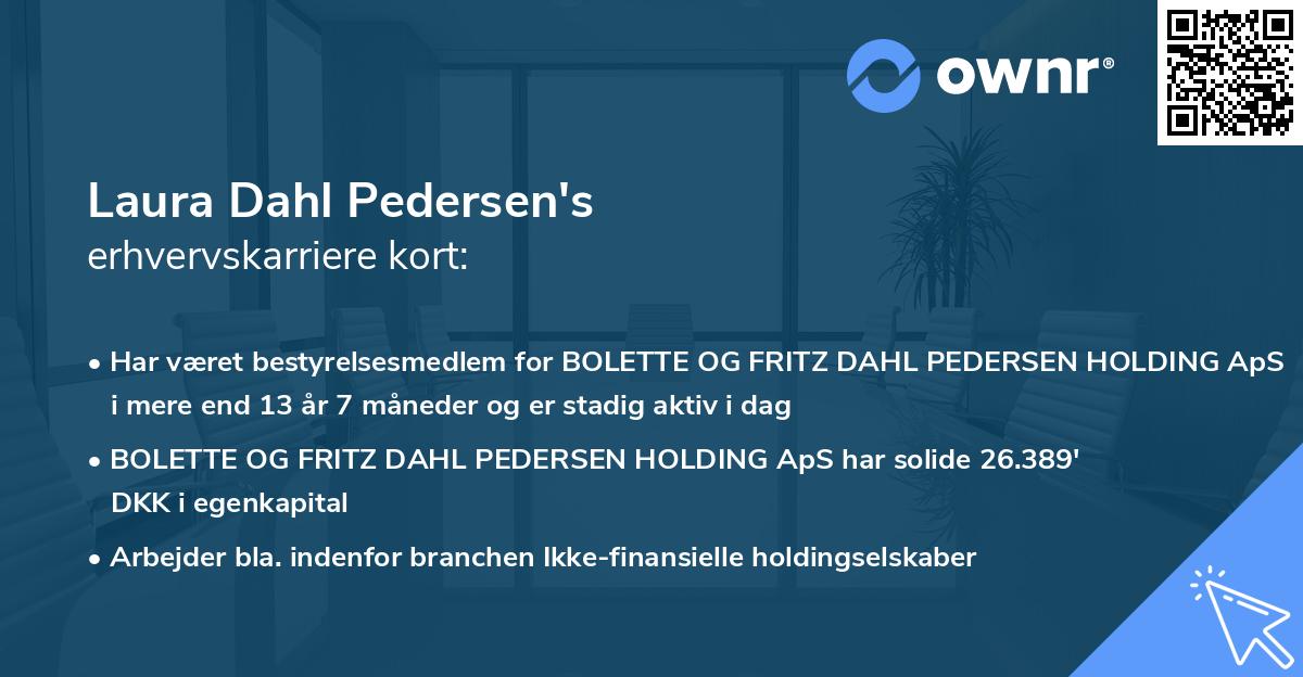 Laura Dahl Pedersen's erhvervskarriere kort