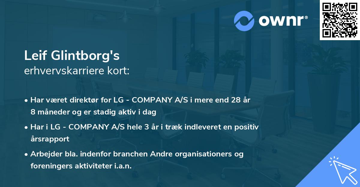 Leif Glintborg's erhvervskarriere kort