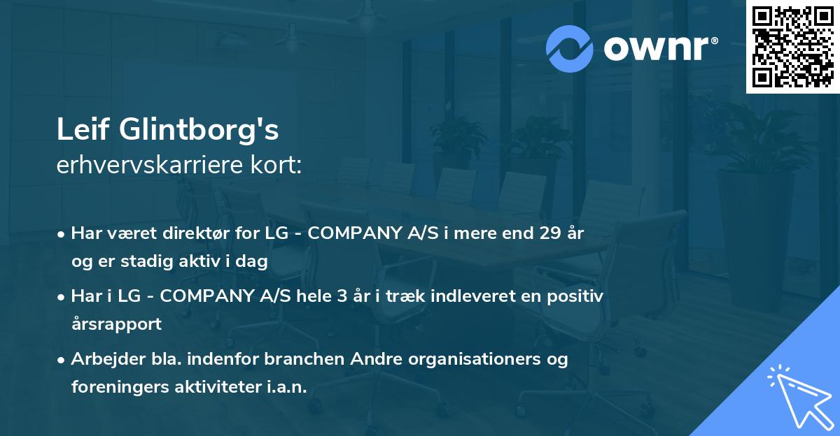 Leif Glintborg's erhvervskarriere kort