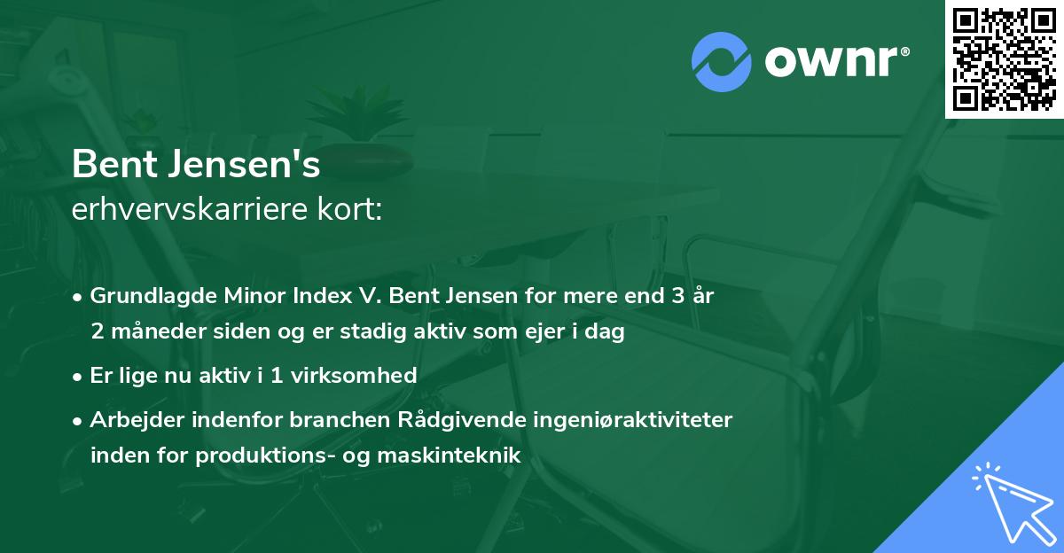 Bent Jensen's erhvervskarriere kort