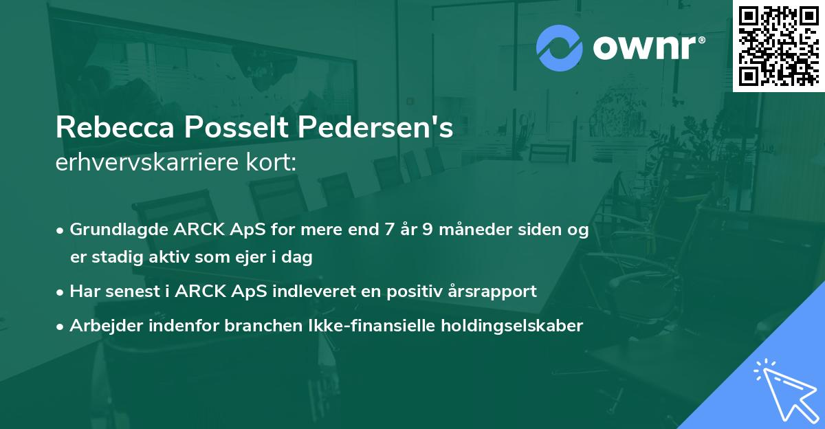 Rebecca Posselt Pedersen's erhvervskarriere kort